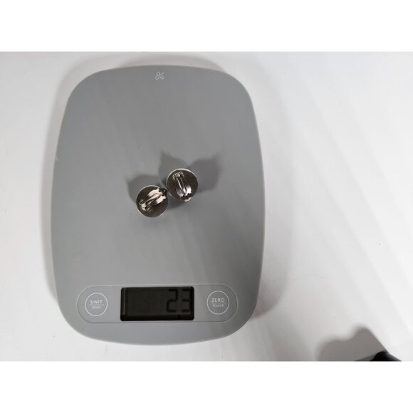 Vintage 1970s Taxco Mexico Sterling Silver & Onyx Inlay Clip-On Earrings - Picture 4 of 6